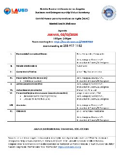 ELAC SPANISH AGENDA